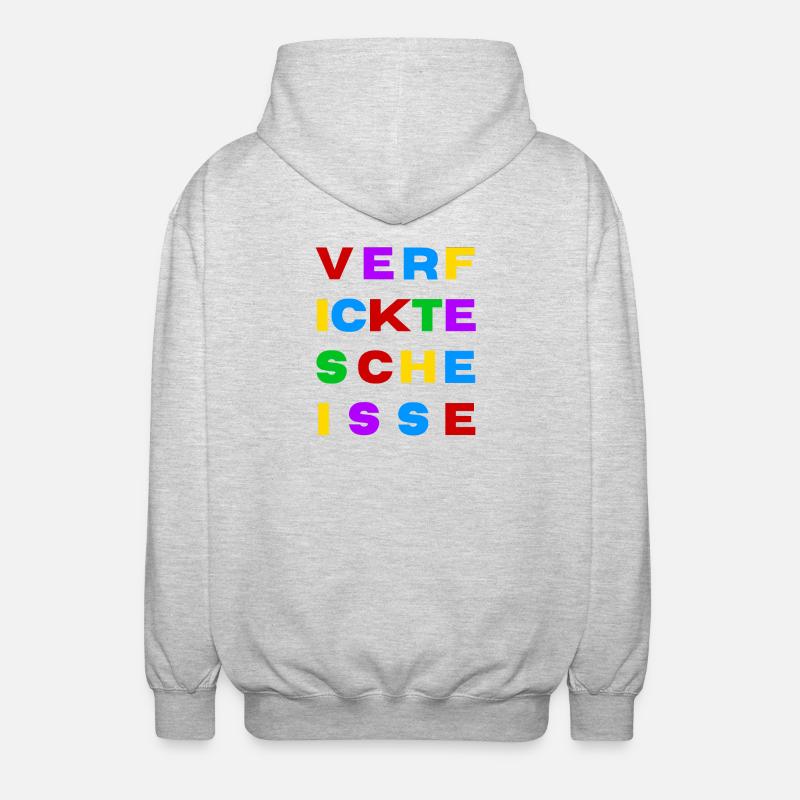 Verfickte Scheiße bunt - Unisex Kapuzenjacke - Hellgrau meliert