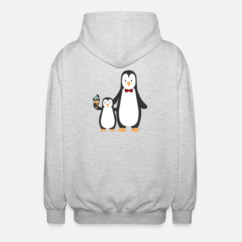 Penguin Penguins with Ice - Unisex Hooded Jacket - light heather grey