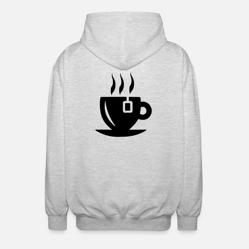 Teetasse mit Teebeutel - Unisex Kapuzenjacke - Hellgrau meliert