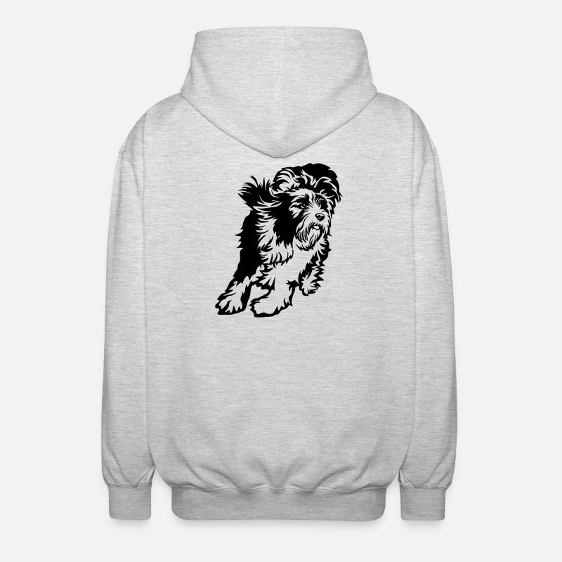 Bearded Collie - Unisex Kapuzenjacke - Hellgrau meliert