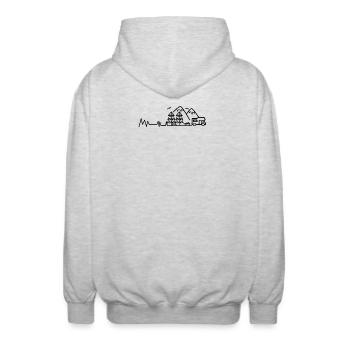 Herzschlag Berg Berge - Unisex Kapuzenjacke - Hellgrau meliert - Hinten - AI Model Male 185 light (185cm)