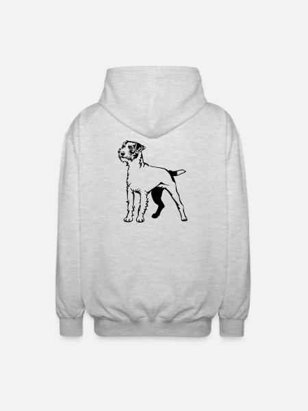 Parson Russell Terrier - Veste à capuche unisexe - gris clair chiné