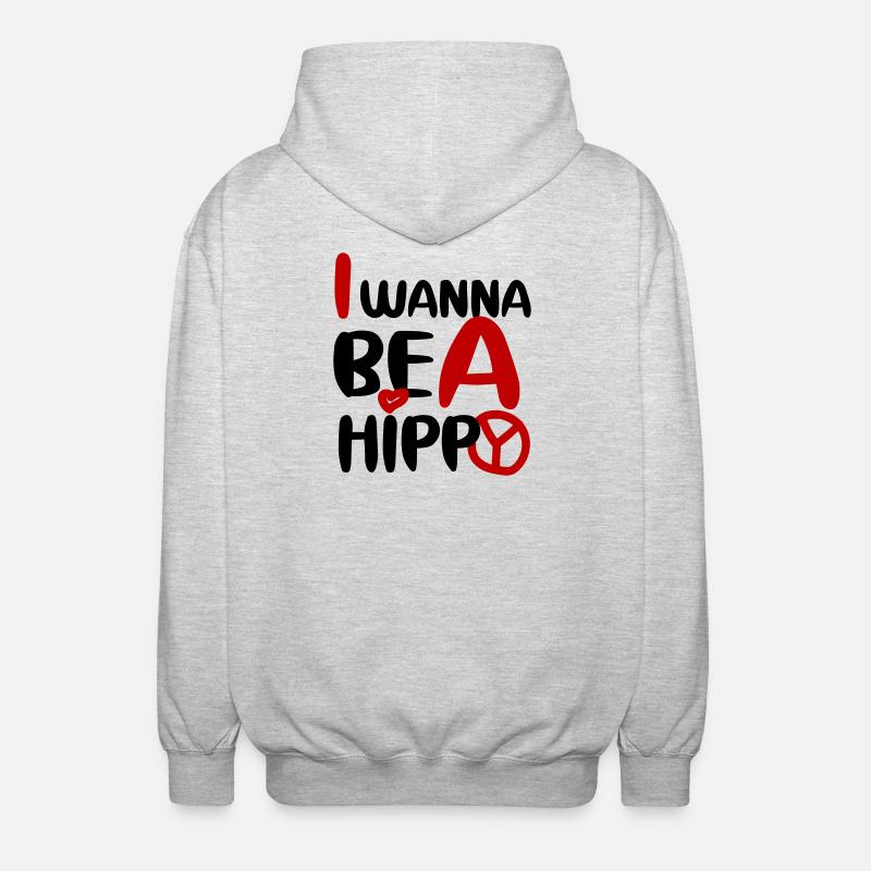 I WANNA BE A HIPPY, PLAIN - Unisex Kapuzenjacke - Hellgrau meliert