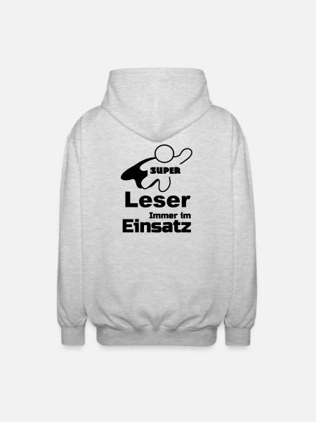 Super Leser Geschenk - Unisex Kapuzenjacke - Hellgrau meliert