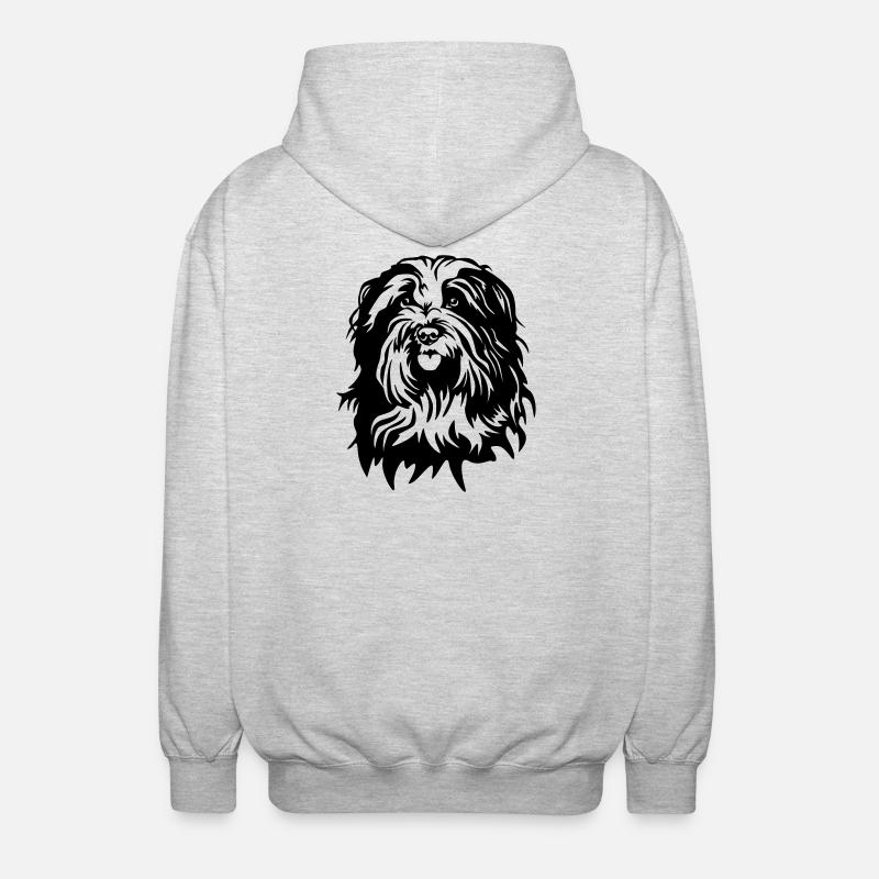Schapendoe's head - Unisex Hooded Jacket - light heather grey