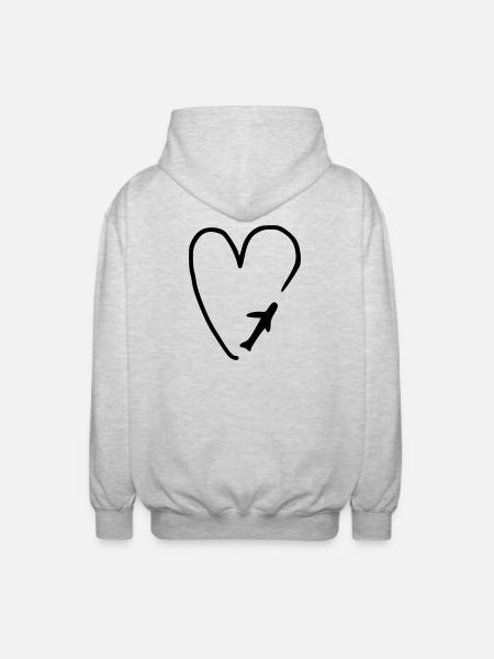Love of flying - Unisex Hooded Jacket - light heather grey