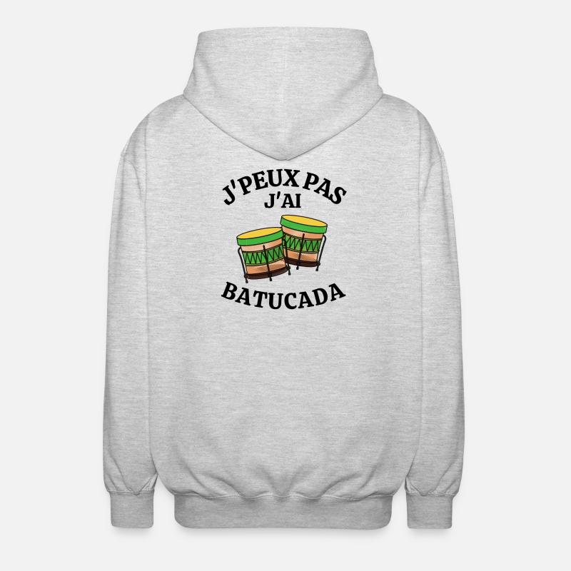 batucada, Brésil, carnaval de rio, samba - Veste à capuche unisexe - gris clair chiné
