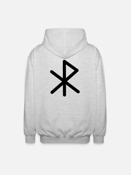 Love Viking Runes LOVE - Unisex Hooded Jacket - light heather grey