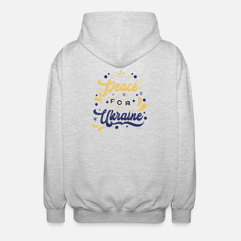 Message de paix Ukraine Illustration - Veste à capuche unisexe - gris clair chiné