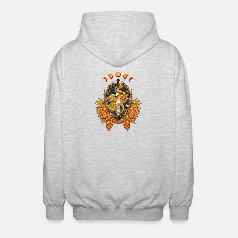 Superbe serpent avec épée - Veste à capuche unisexe - gris clair chiné