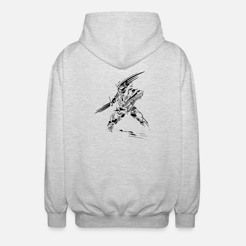 Sketch Warrior - Veste à capuche unisexe - gris clair chiné