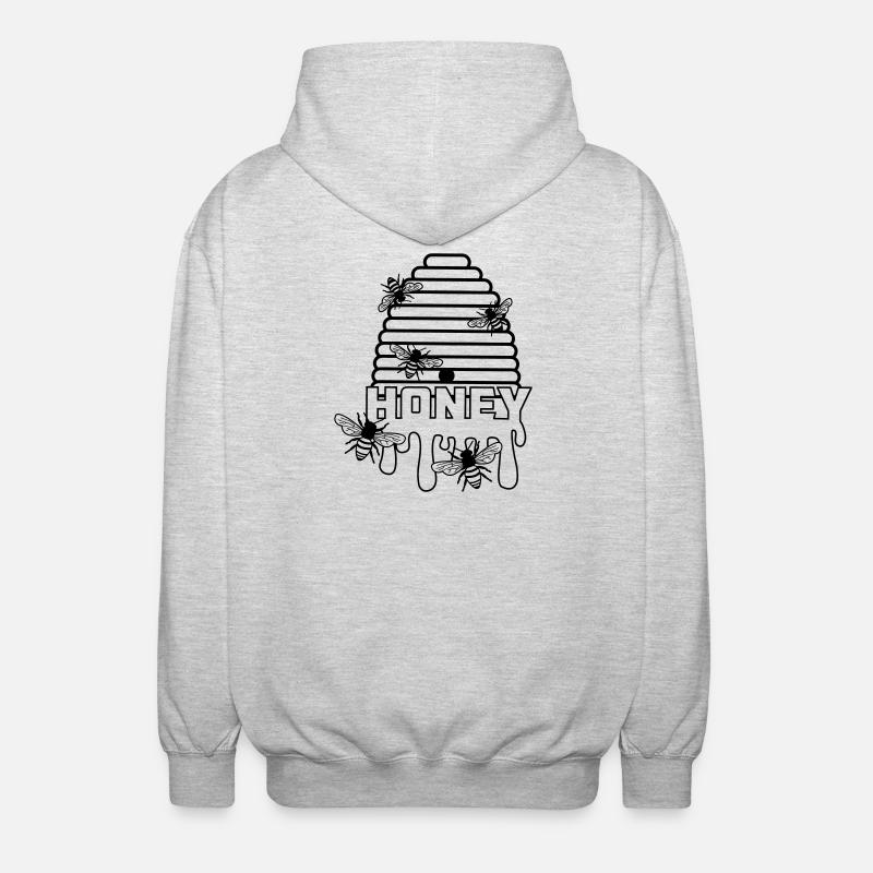 Ruche de miel d’abeille - Veste à capuche unisexe - gris clair chiné