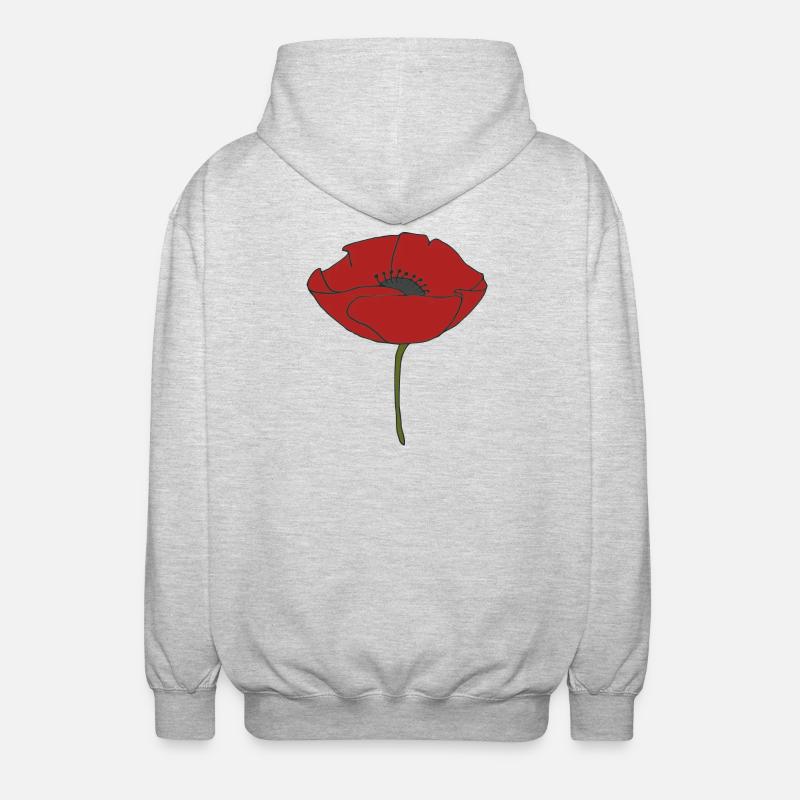 mohnblume - Unisex Kapuzenjacke - Hellgrau meliert