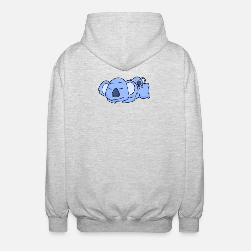 Papa Koala avec Bébé Koala - Veste à capuche unisexe - gris clair chiné