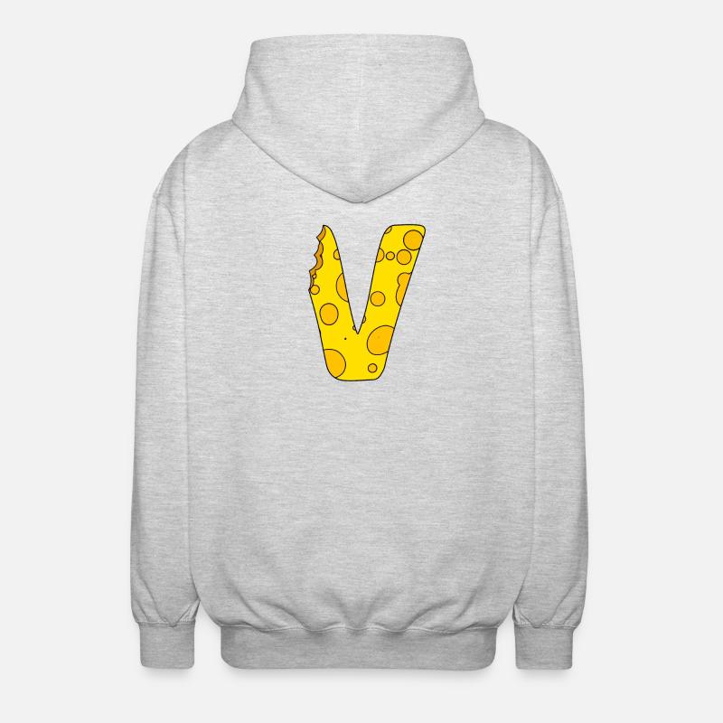 Letter V - Unisex Hooded Jacket - light heather grey