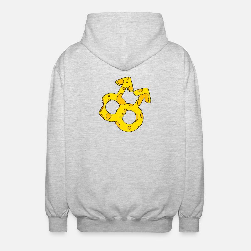 Double Mars symbol - Unisex Hooded Jacket - light heather grey