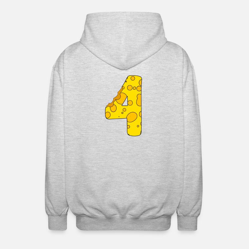 Fromage numéro 4 - Veste à capuche unisexe - gris clair chiné