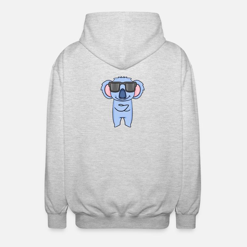 Koala with sunglasses - Unisex Hooded Jacket - light heather grey
