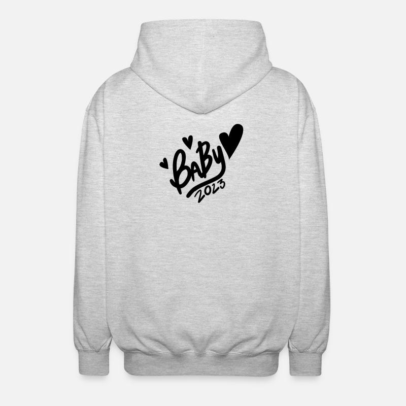 Bébé 2023 - Naissance Enceinte 2023 Grossesse - Veste à capuche unisexe - gris clair chiné