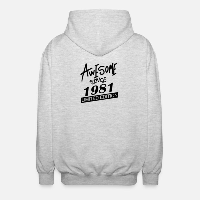 1981 - Né en 1981 - Veste à capuche unisexe - gris clair chiné
