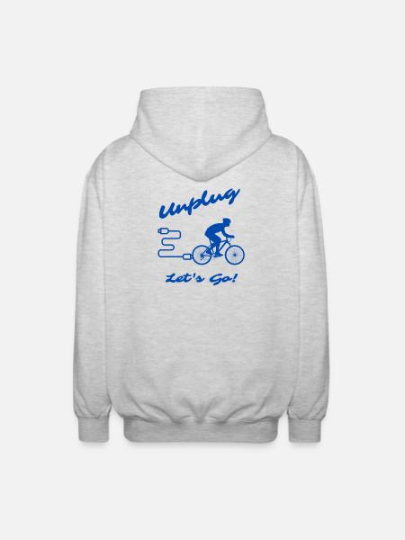 Unplug Let's Go - Unisex Kapuzenjacke - Hellgrau meliert