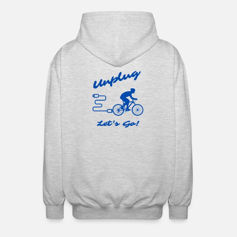 Unplug Let's Go - Unisex Kapuzenjacke - Hellgrau meliert