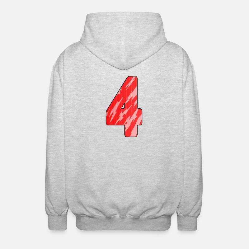 4 - Unisex Kapuzenjacke - Hellgrau meliert
