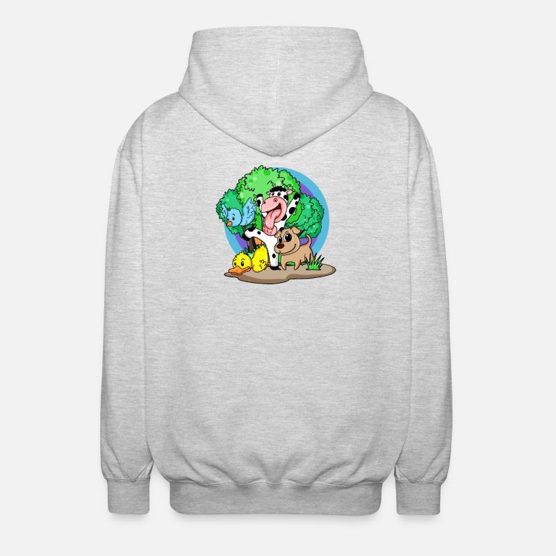 Cute animals - Unisex Hooded Jacket - light heather grey