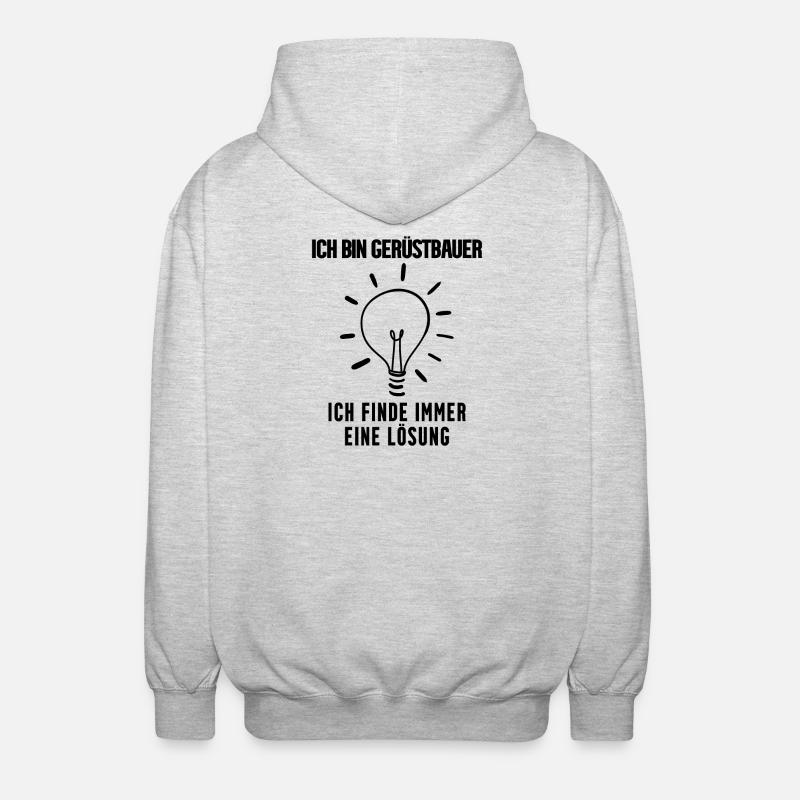 Gerüstbauer - Unisex Kapuzenjacke - Hellgrau meliert