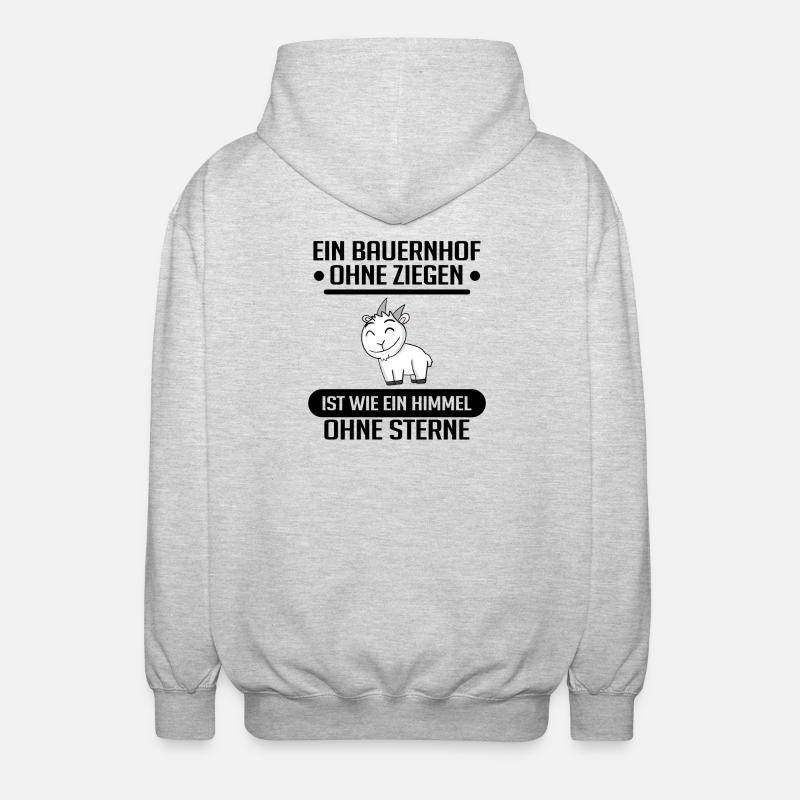 Ziege Ziegenbock Bock - Unisex Kapuzenjacke - Hellgrau meliert