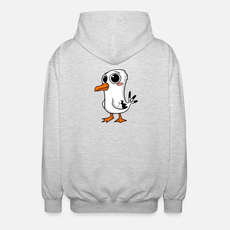 Mouette mignonne - Veste à capuche unisexe - gris clair chiné
