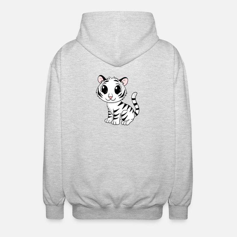 white tiger - Unisex Hooded Jacket - light heather grey