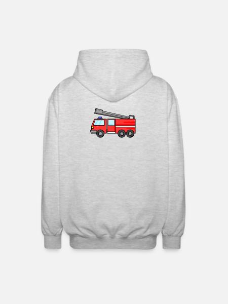 Fire Brigade Car - Unisex Hooded Jacket - light heather grey