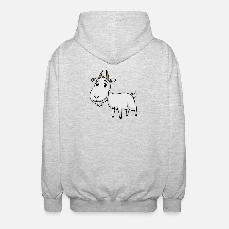 Cute Goat - Unisex Hooded Jacket - light heather grey