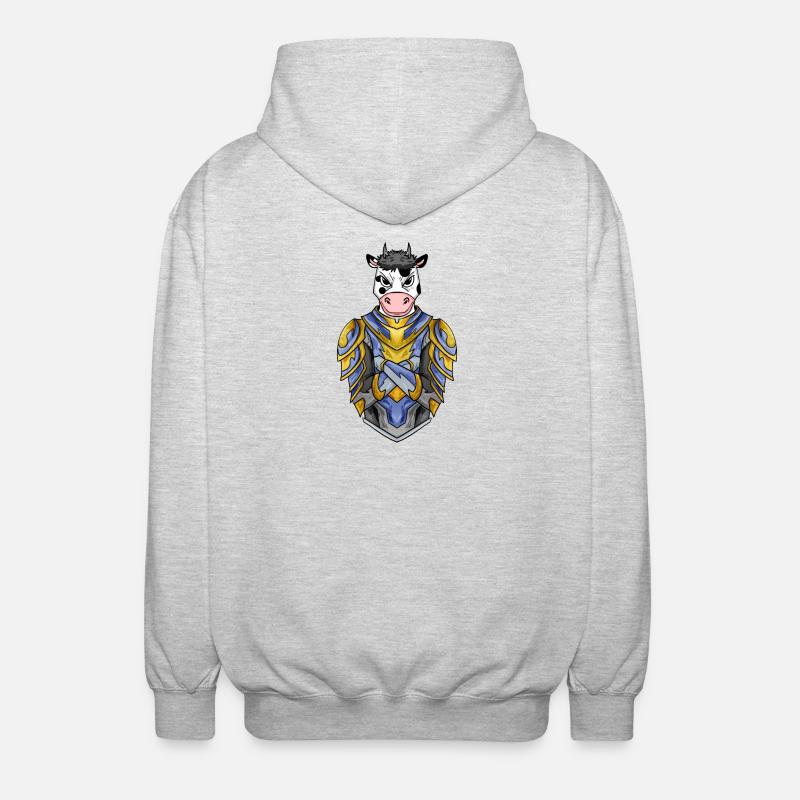 Chevalier Cow Crusader - Veste à capuche unisexe - gris clair chiné