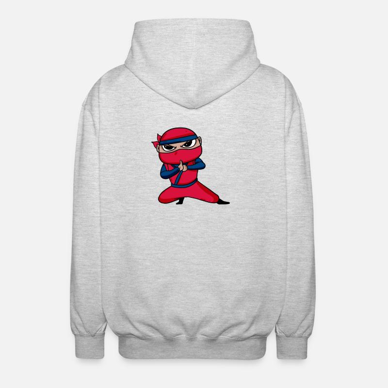 Ninja Rot - Unisex Kapuzenjacke - Hellgrau meliert