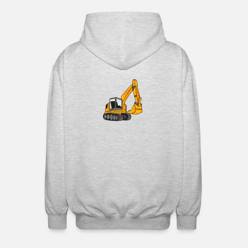 Bagger Baggerfahrer Geschenk - Unisex Kapuzenjacke - Hellgrau meliert
