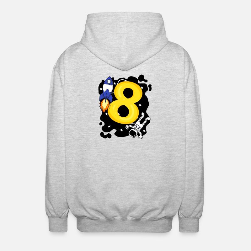 Boy 8 years old - Unisex Hooded Jacket - light heather grey