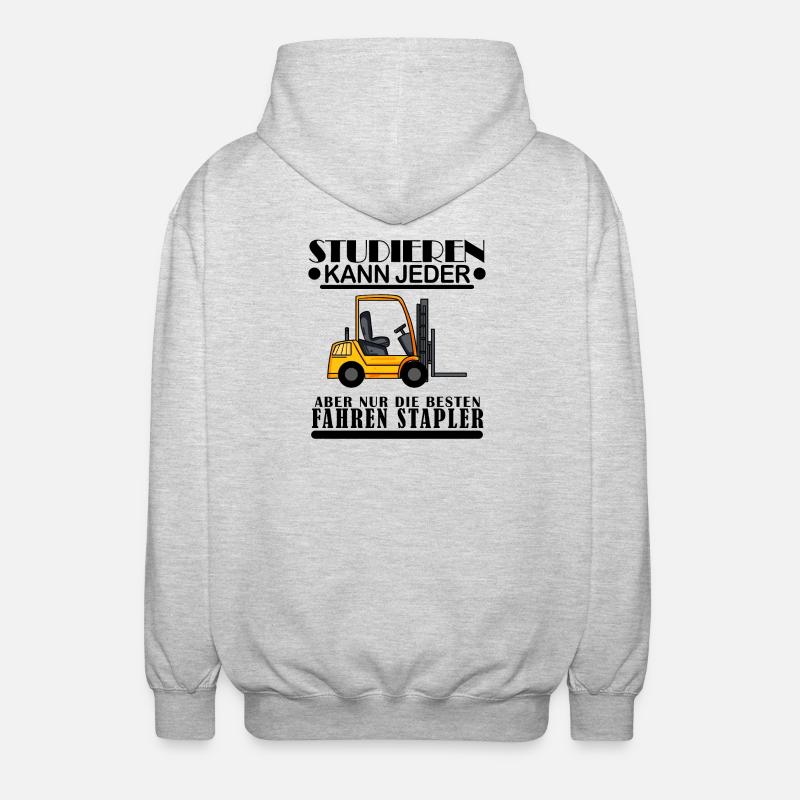 Staplerfahrer Gabelstapler Lager Logistik - Unisex Kapuzenjacke - Hellgrau meliert