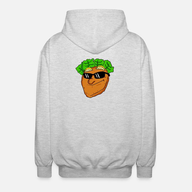 Cool schnitzel with sunglasses - Unisex Hooded Jacket - light heather grey