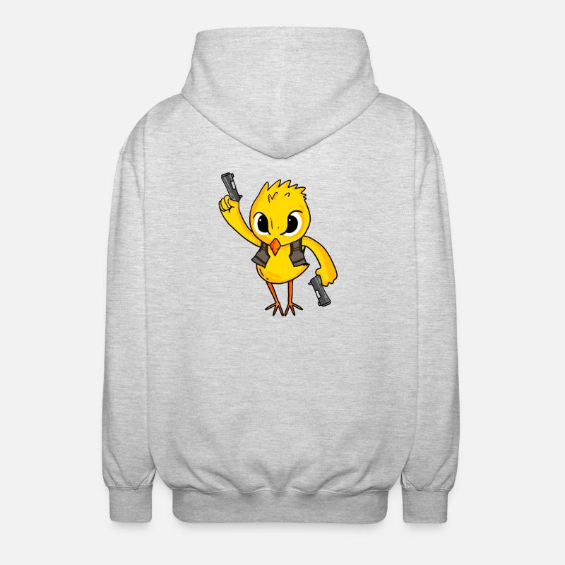 Chicks with pistol - Unisex Hooded Jacket - light heather grey