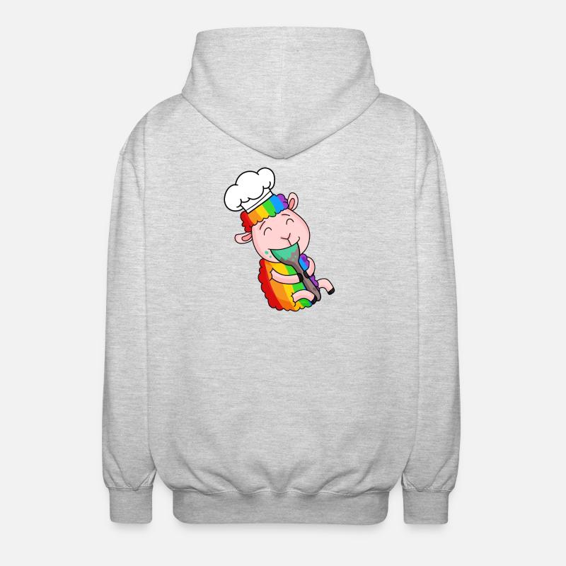 Sheep Cook Cute - Unisex Hooded Jacket - light heather grey