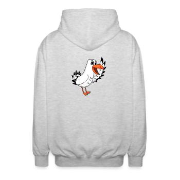 Seagull Bienvenue - Veste à capuche unisexe - gris clair chiné - Dos - AI Model Male 185 light (185cm)