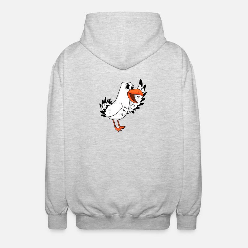 Möwe Begrüßung - Unisex Kapuzenjacke - Hellgrau meliert