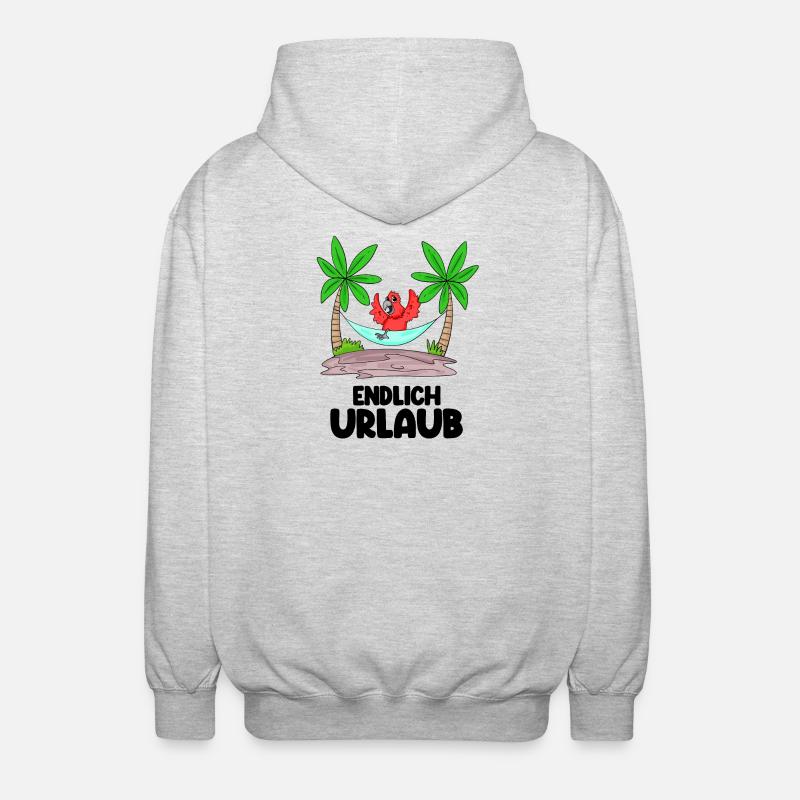 Urlaub Papagei - Unisex Kapuzenjacke - Hellgrau meliert