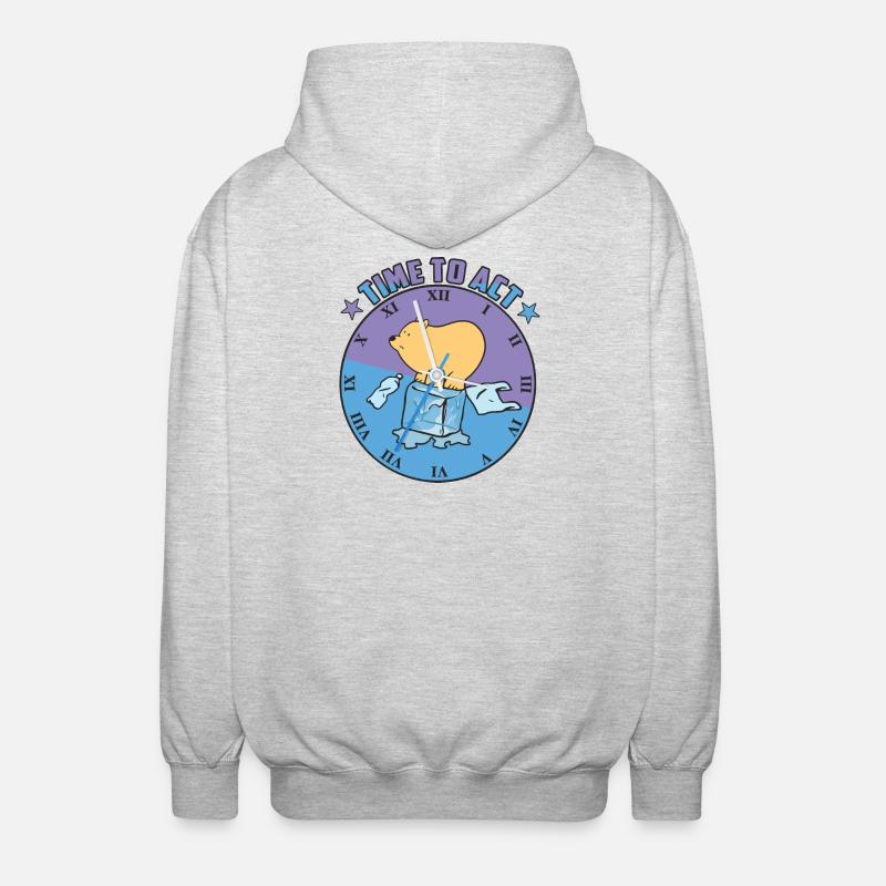 Eisbär auf eis - Unisex Kapuzenjacke - Hellgrau meliert