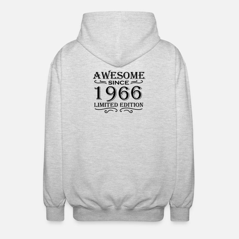 1966 - Born 1966 - Unisex Hooded Jacket - light heather grey