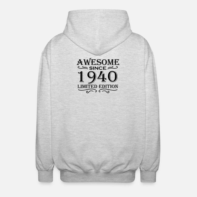 1940 - Veste à capuche unisexe - gris clair chiné