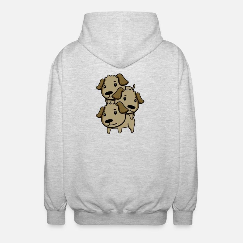 Chiens mignons - Veste à capuche unisexe - gris clair chiné