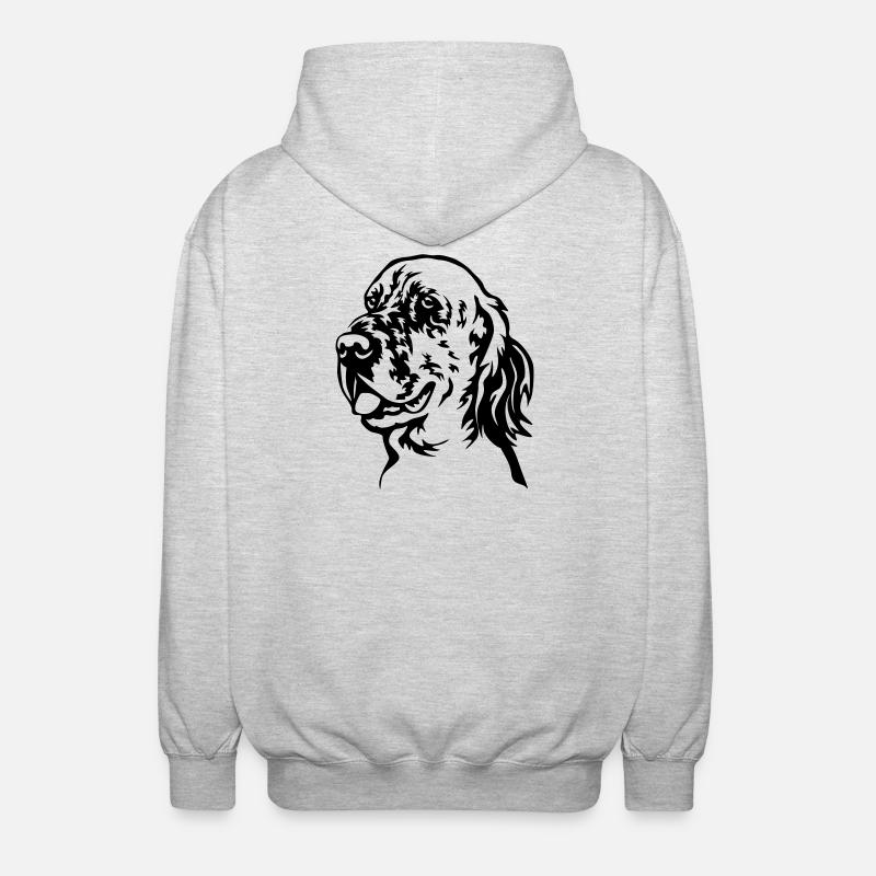 Englischer Setter Kopf - Unisex Kapuzenjacke - Hellgrau meliert